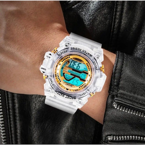 Mens LED Digital Watches Luminous Fashion Sport Waterproof Watches For Man Date - Picture 2 of 9